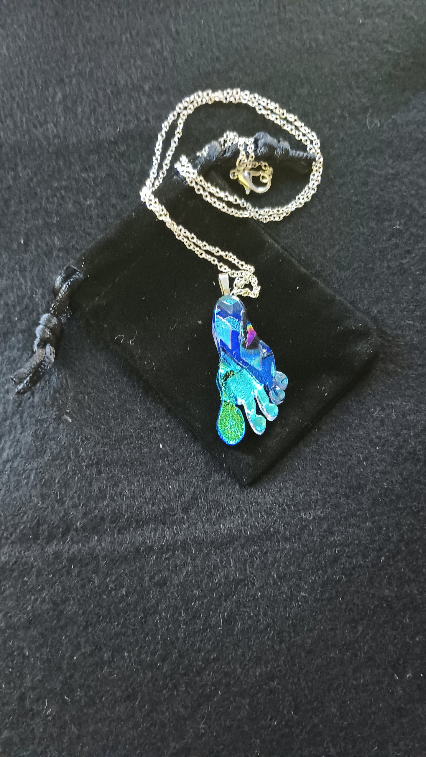Dichroic Glass Foot Pendant