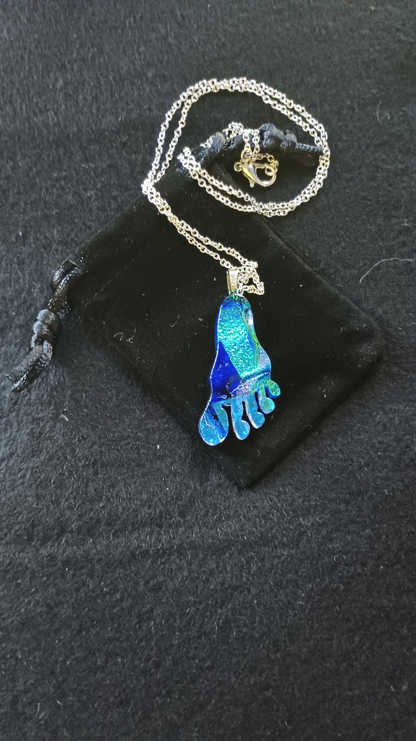Dichroic Glass Foot Pendant