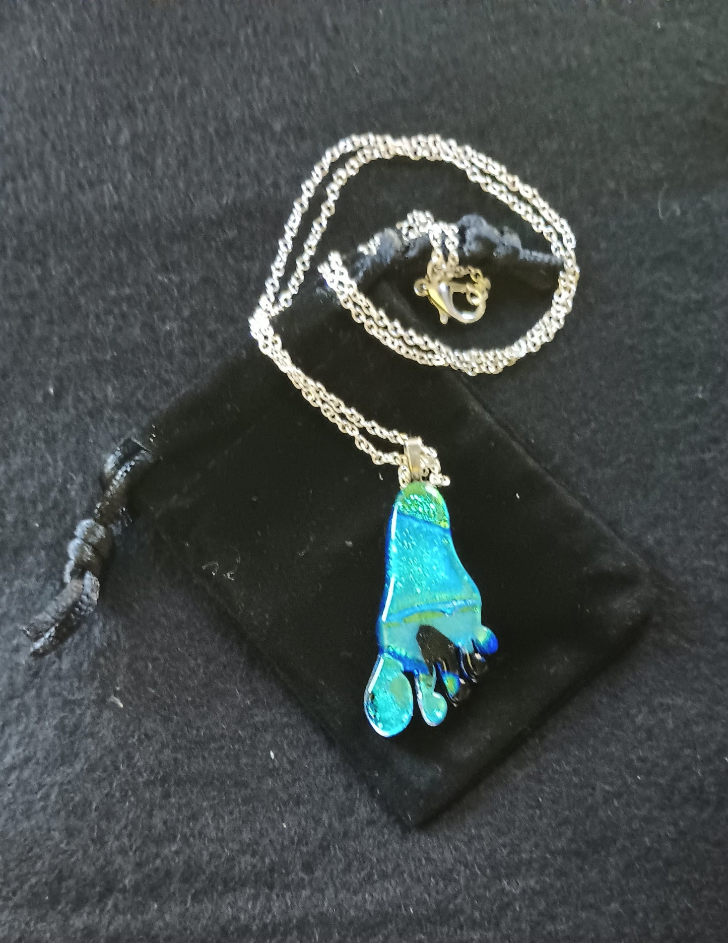 Dichroic Glass Foot Pendant