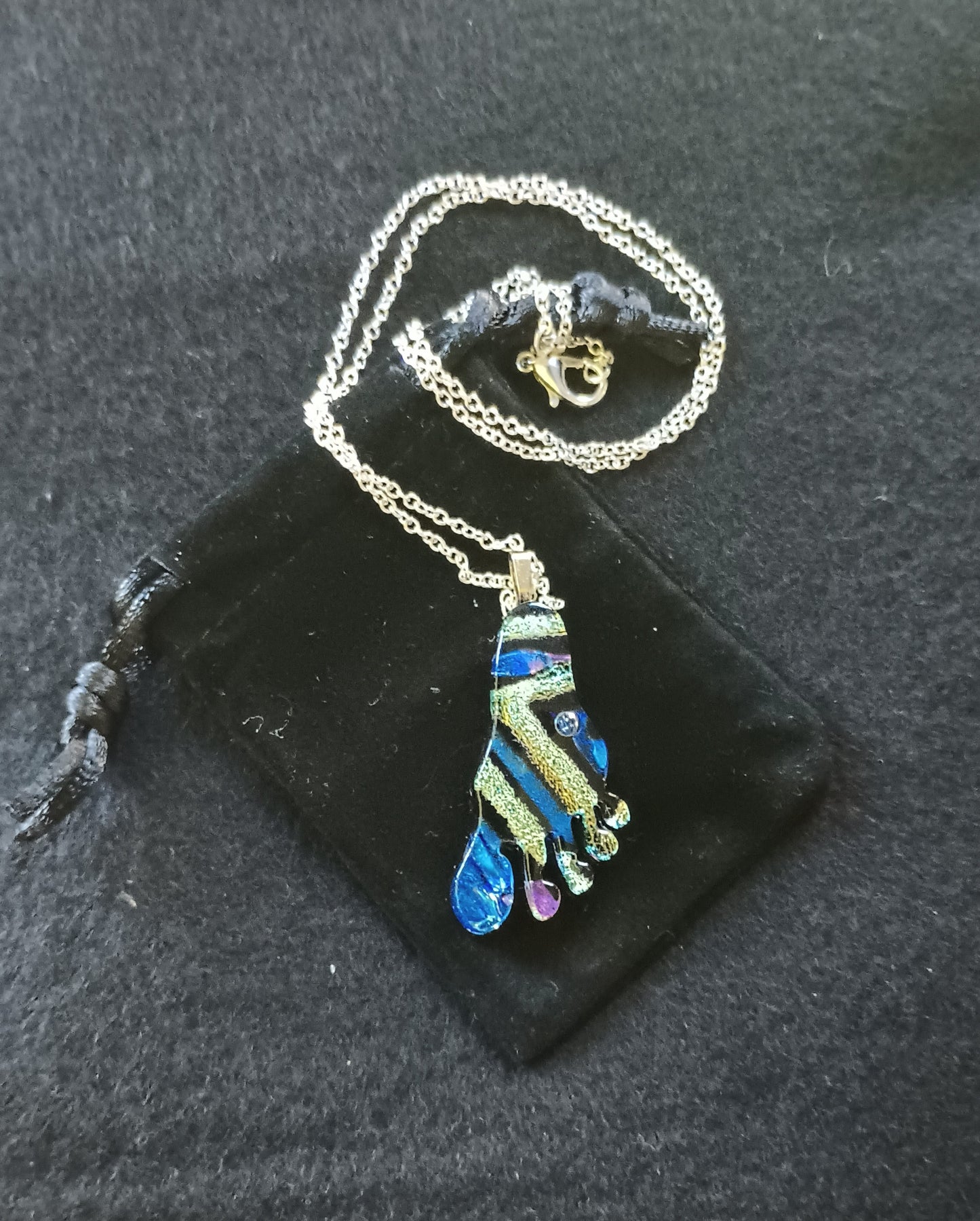 Dichroic Glass Foot Pendant