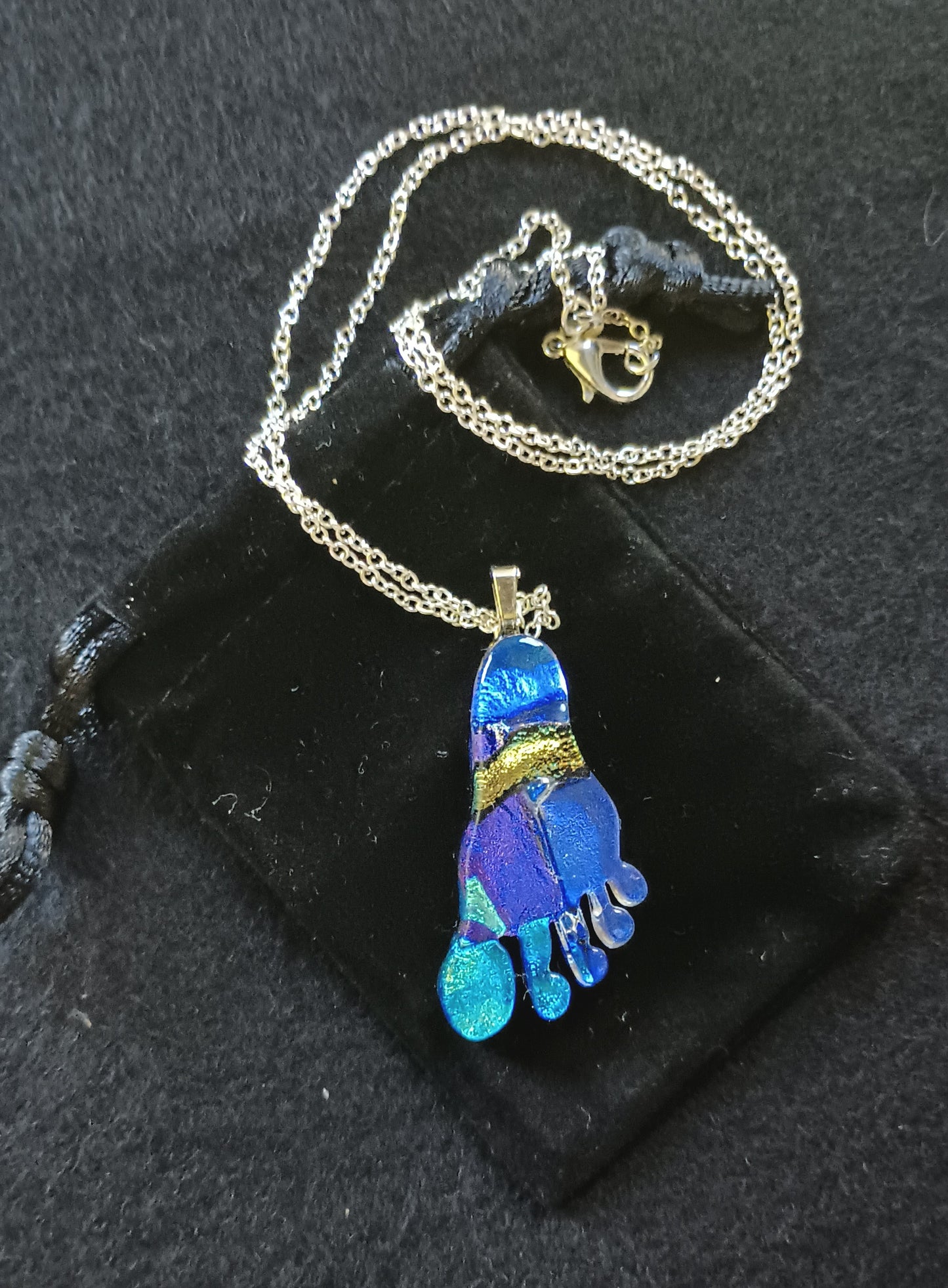 Dichroic Glass Foot Pendant