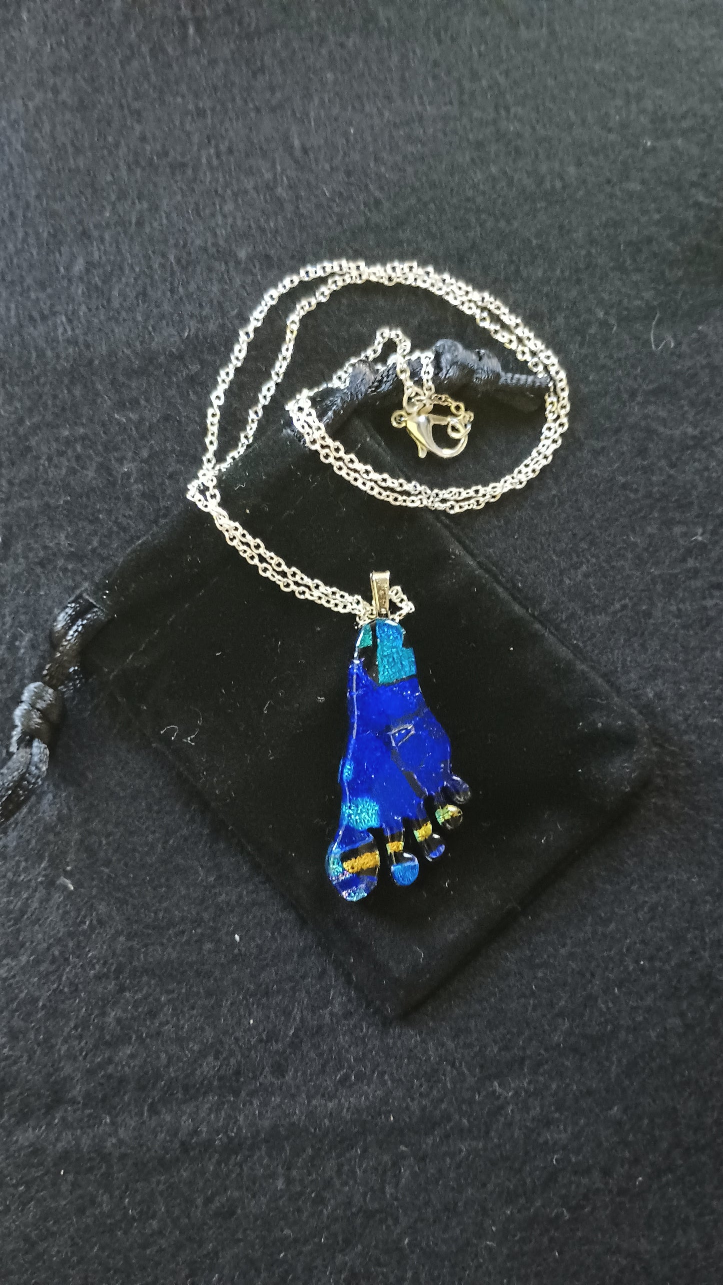 Dichroic Glass Foot Pendant