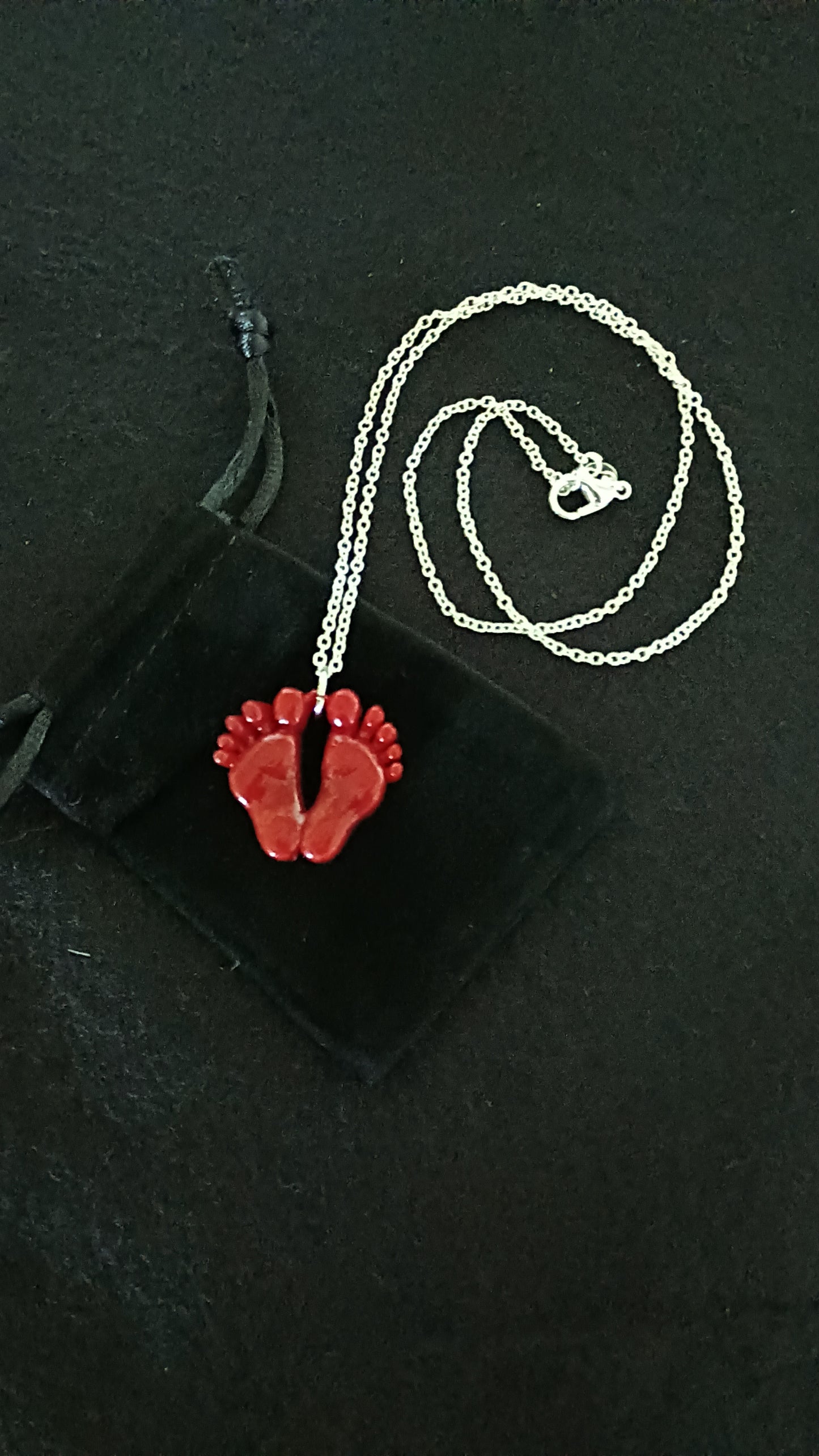 Cast Glass Dark Red Pendant