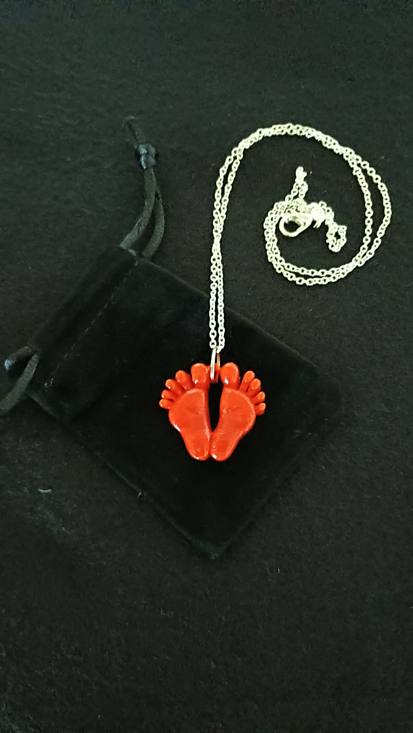 Cast Glass Red Pendant