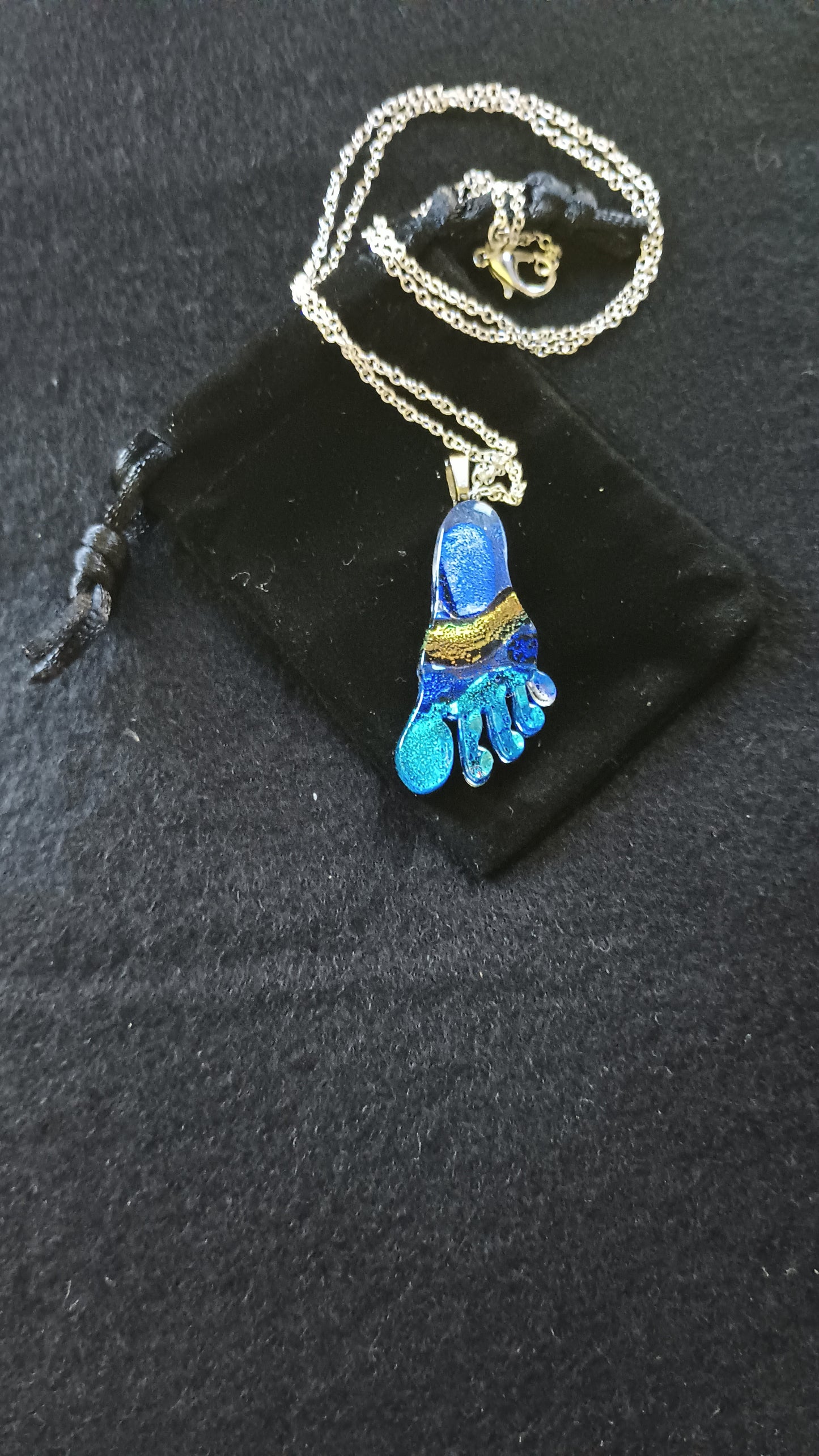 Dichroic Glass Foot Pendant