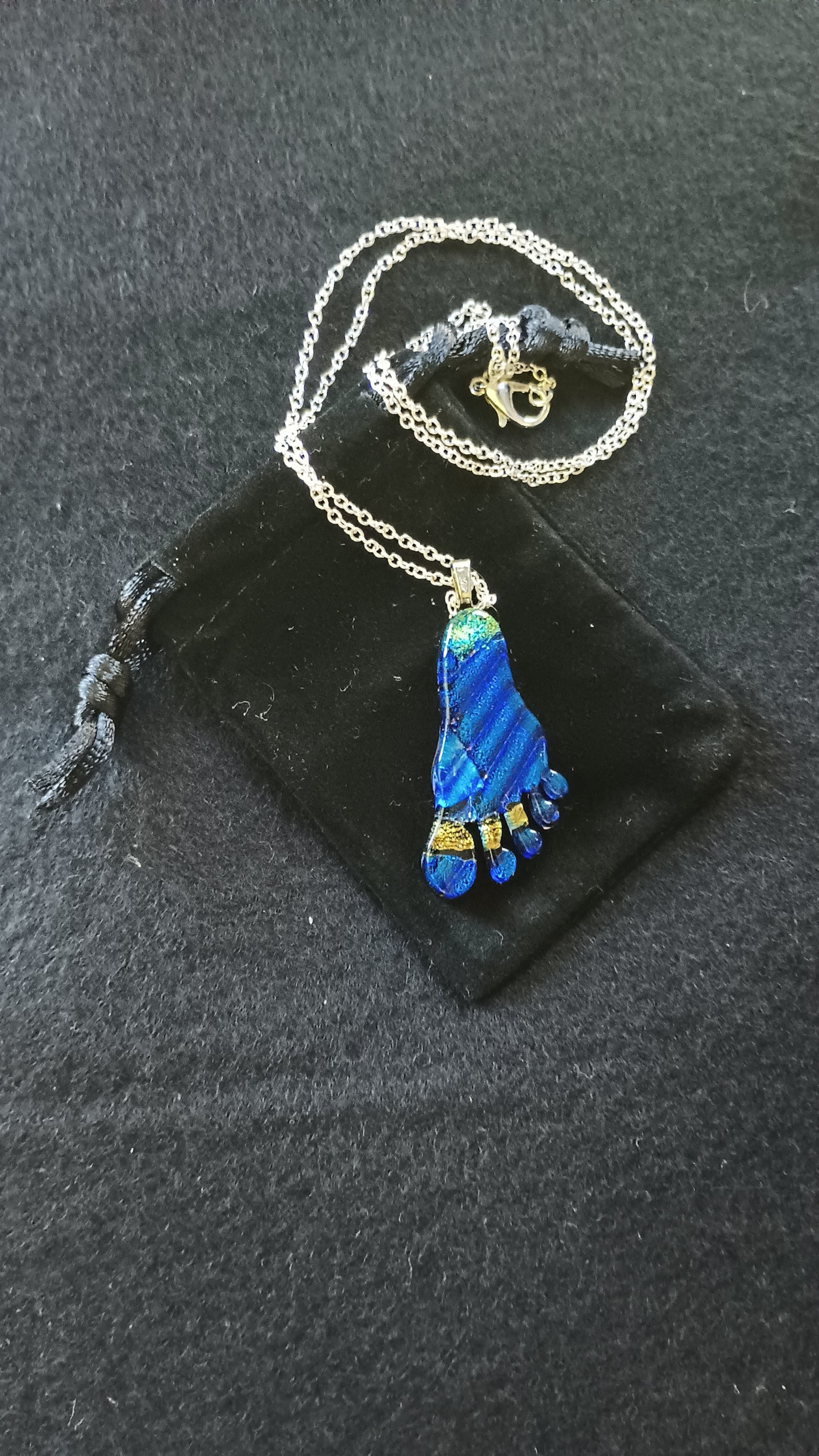 Dichroic Glass Foot Pendant