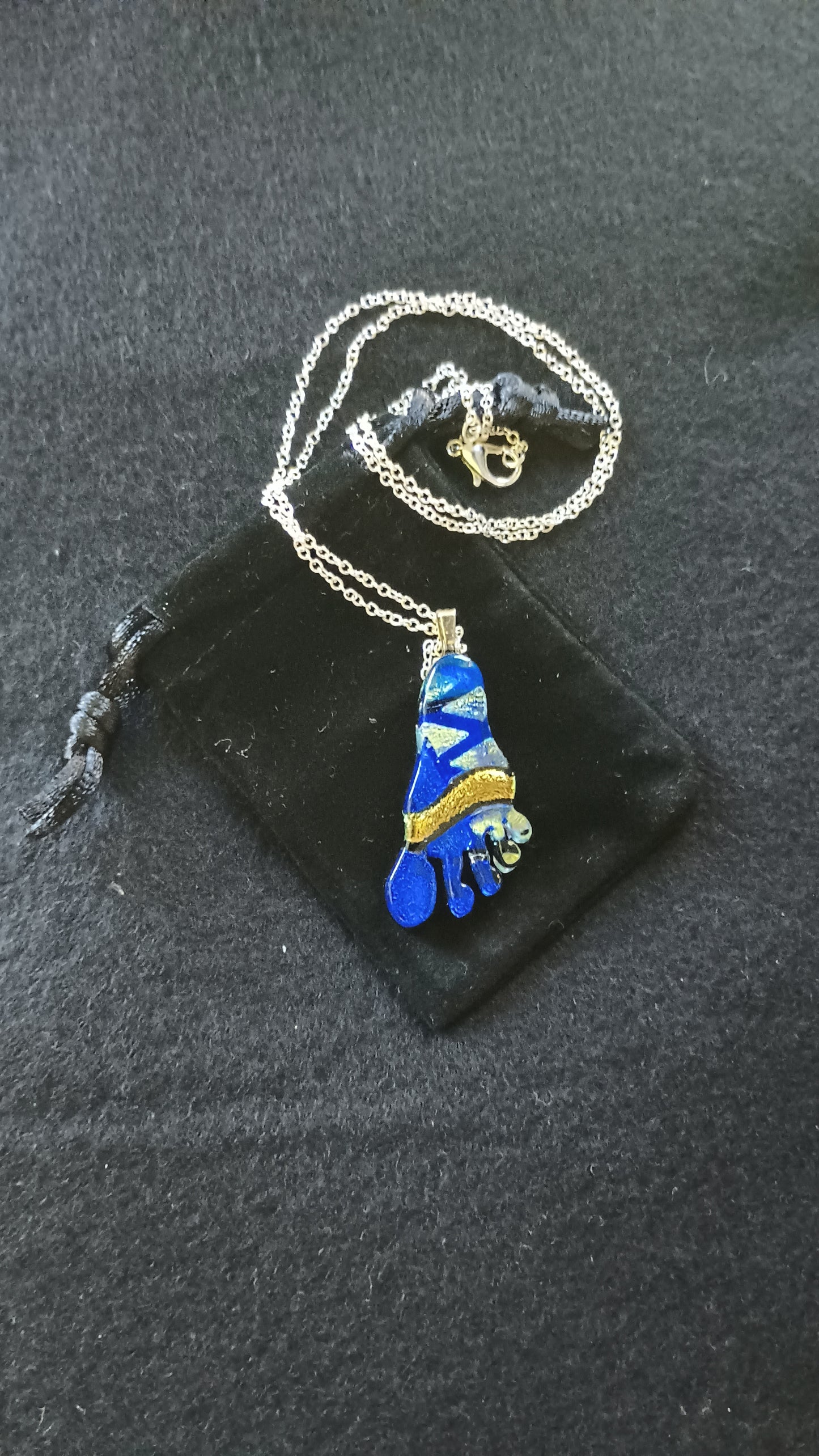 Dichroic Glass Foot Pendant