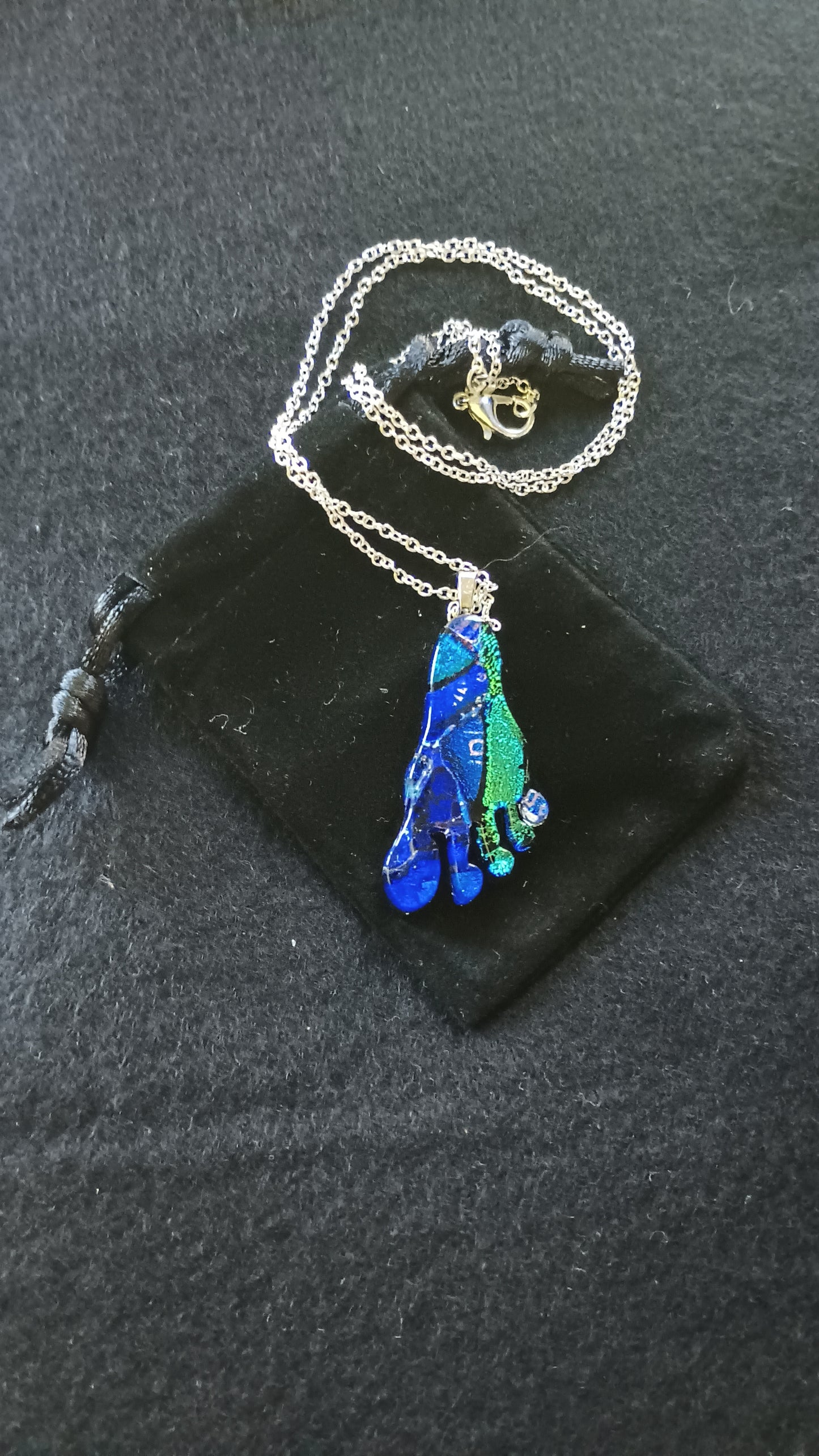 Dichroic Glass Foot Pendant