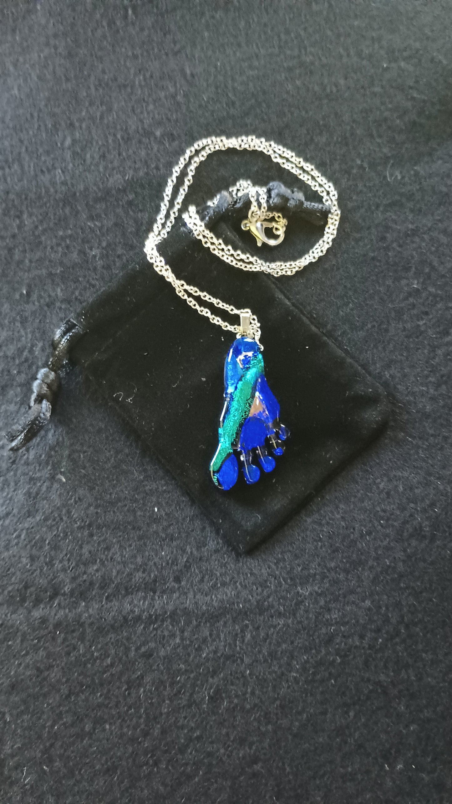 Dichroic Glass Foot Pendant
