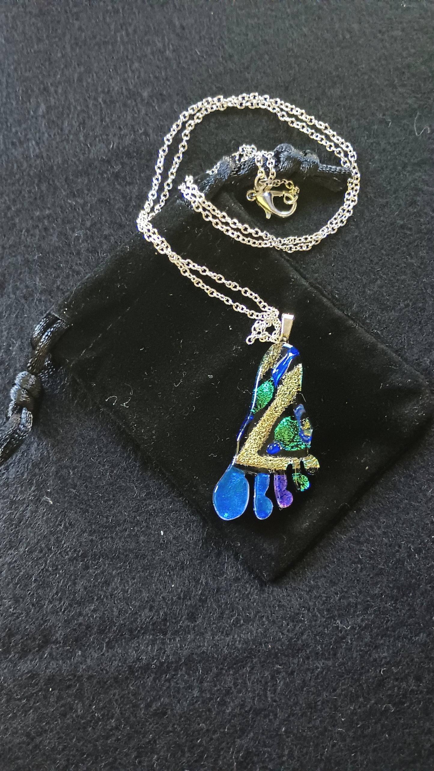 Dichroic Glass Foot Pendant