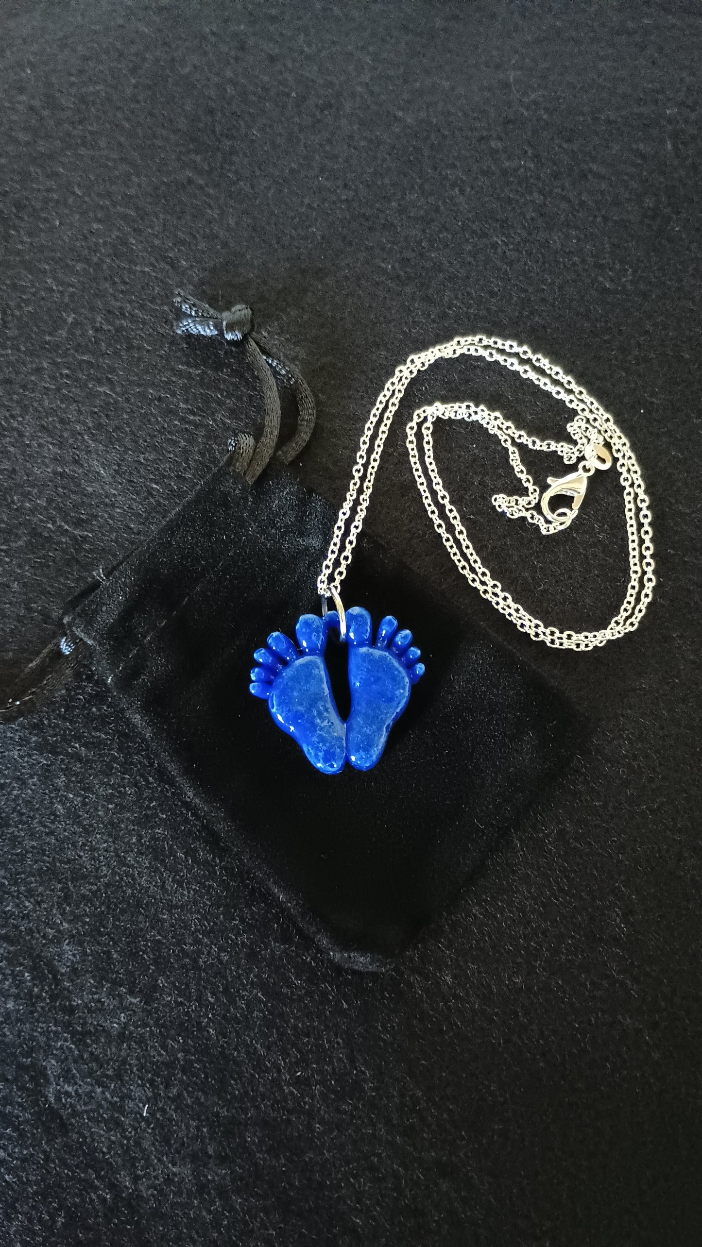 Cast Glass Blue Cast Pendant