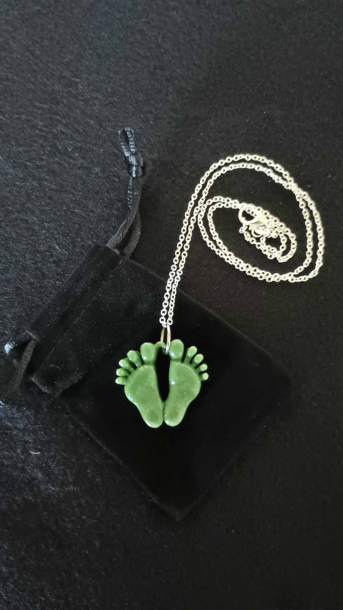 Cast Glass Green Pendant