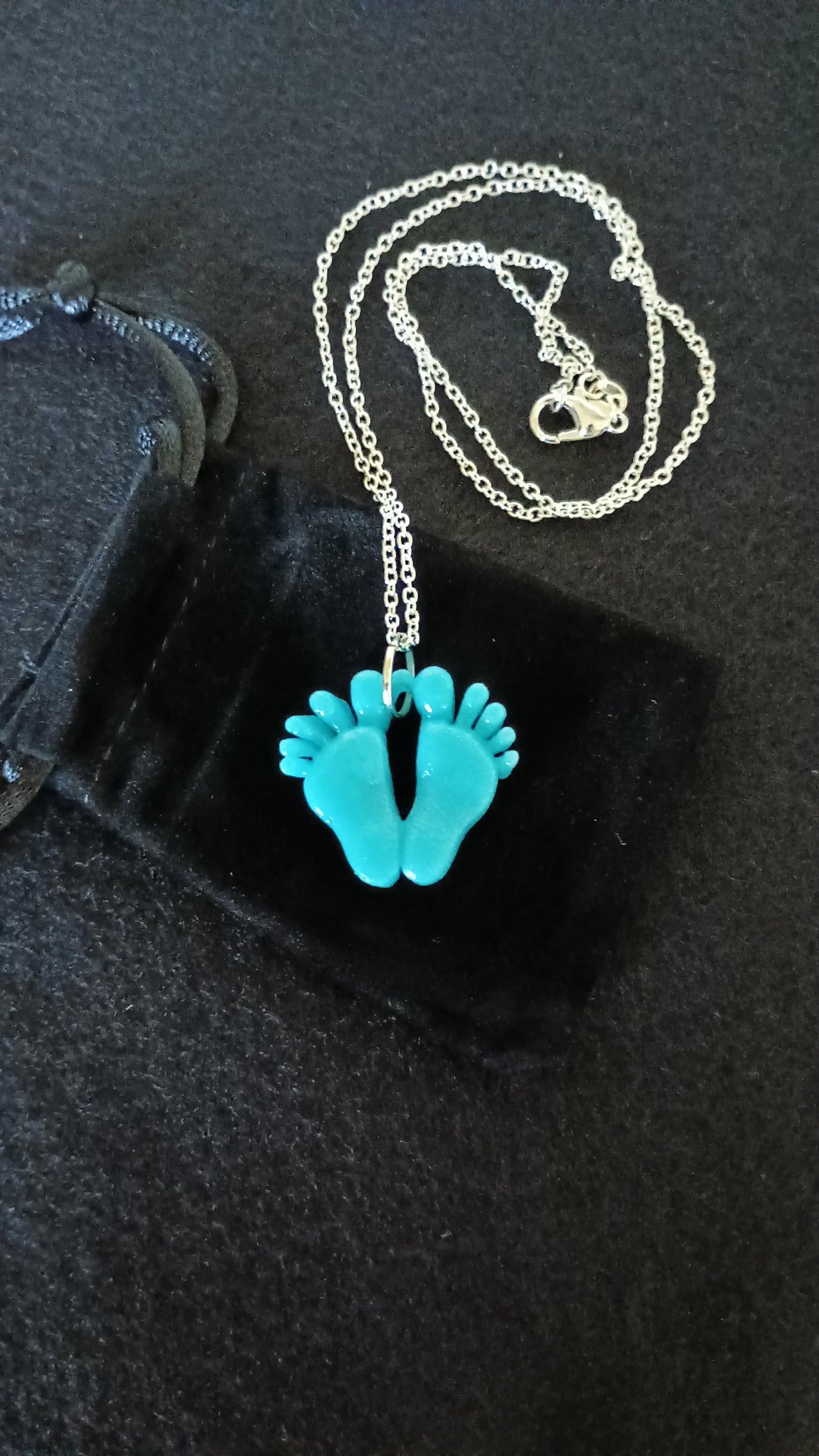 Cast Glass Turquoise Pendant