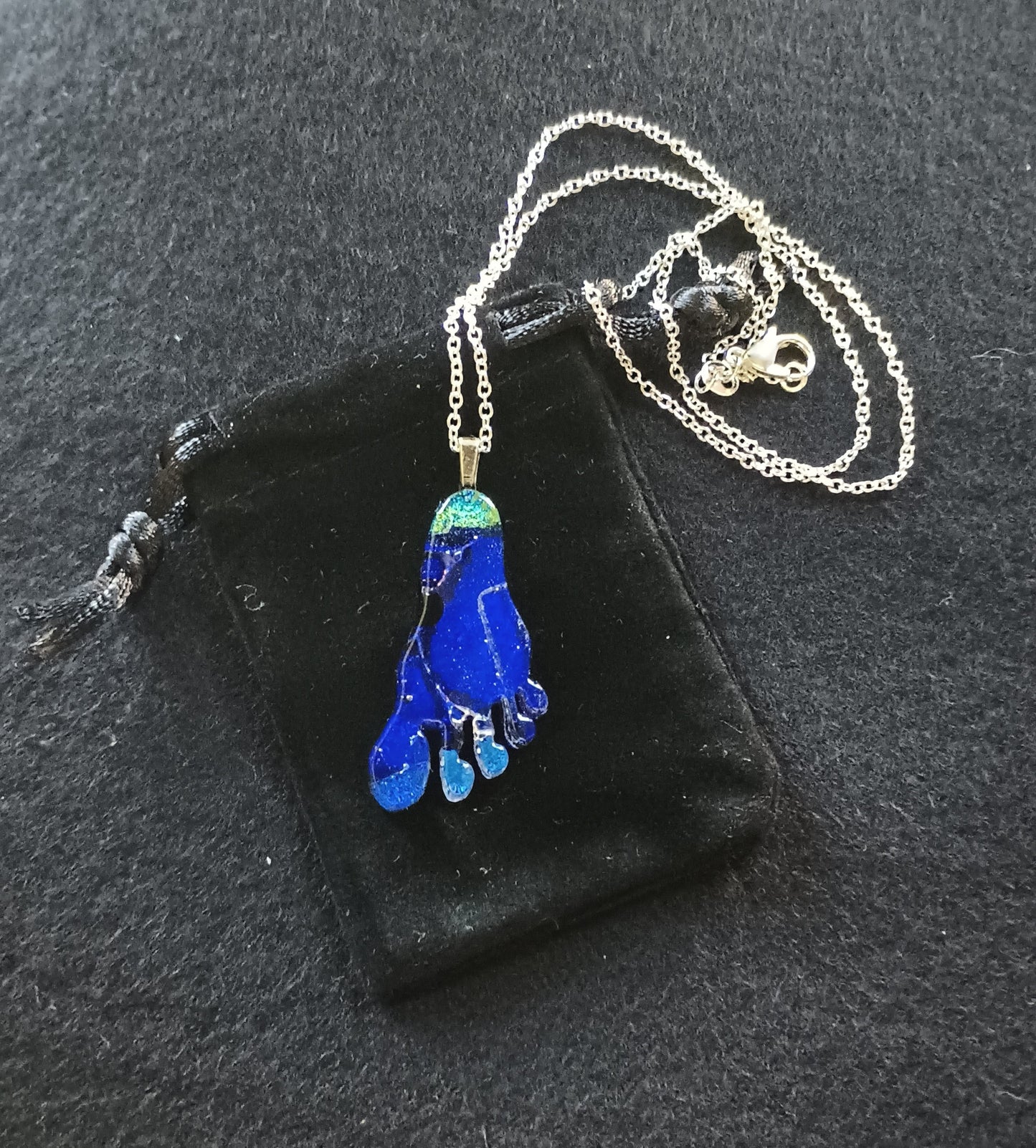 Dichroic Glass Foot Pendant