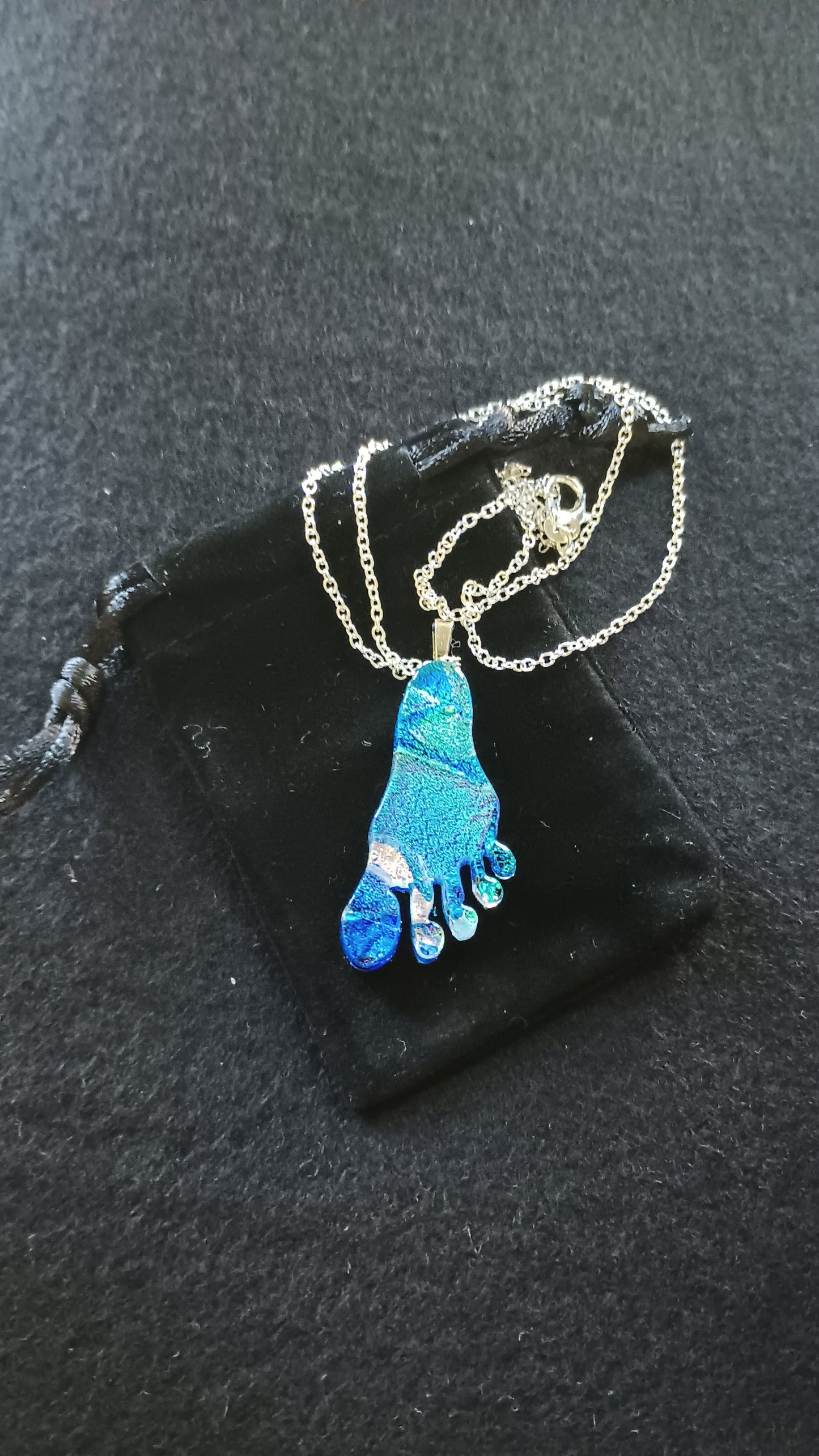 Dichroic Glass Foot Pendant