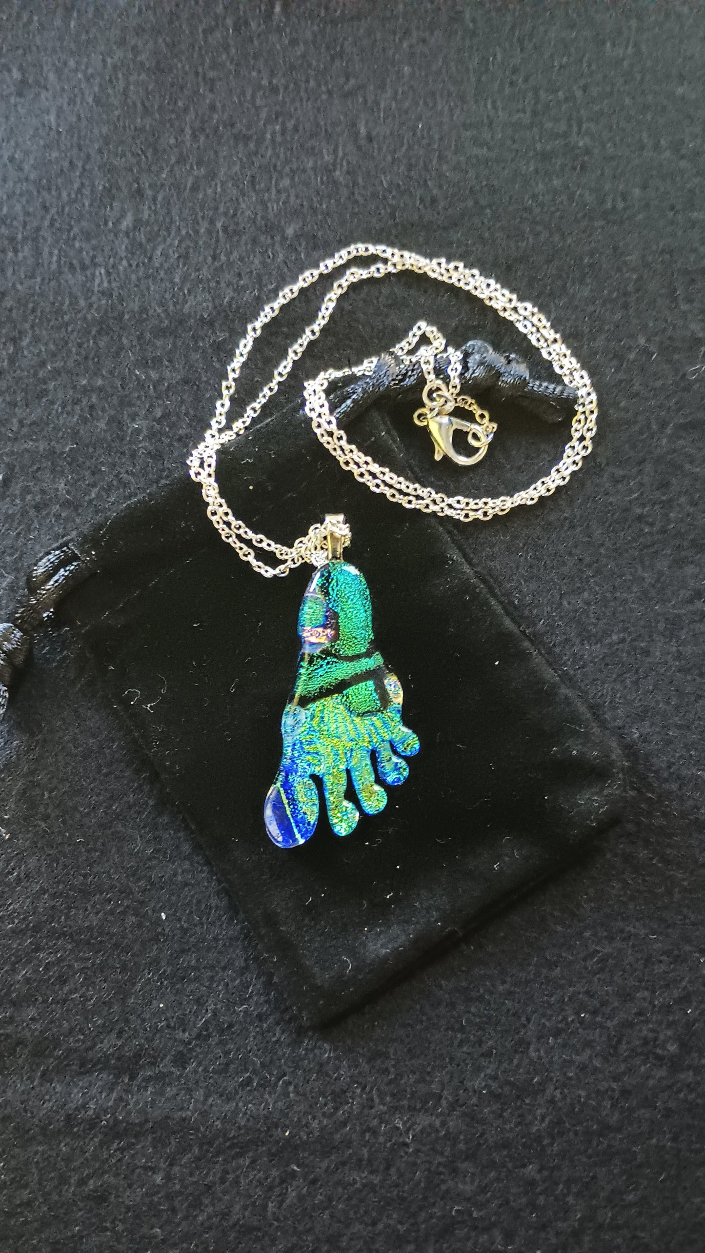 Dichroic Glass Foot Pendant
