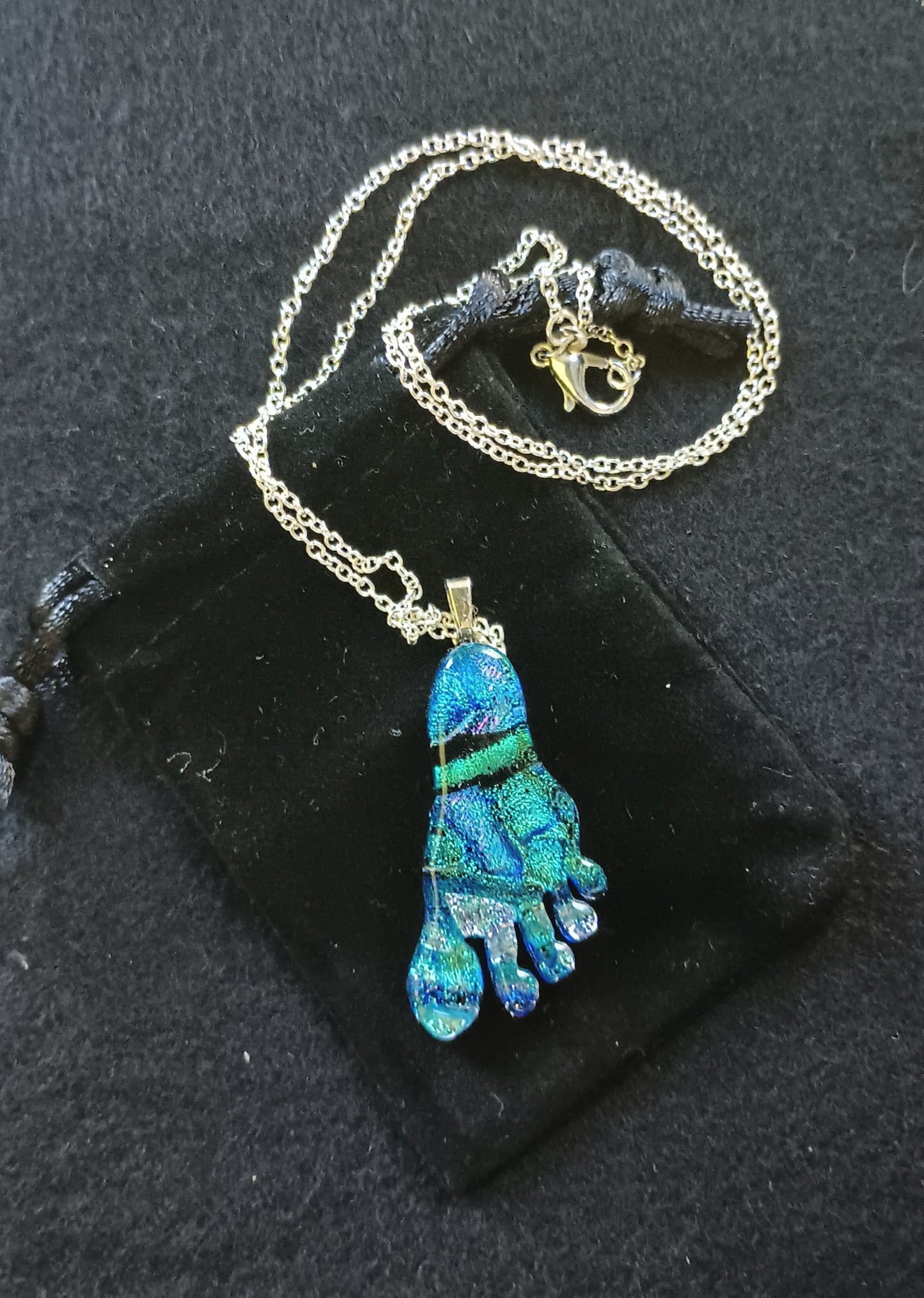 Dichroic Glass Foot Pendant