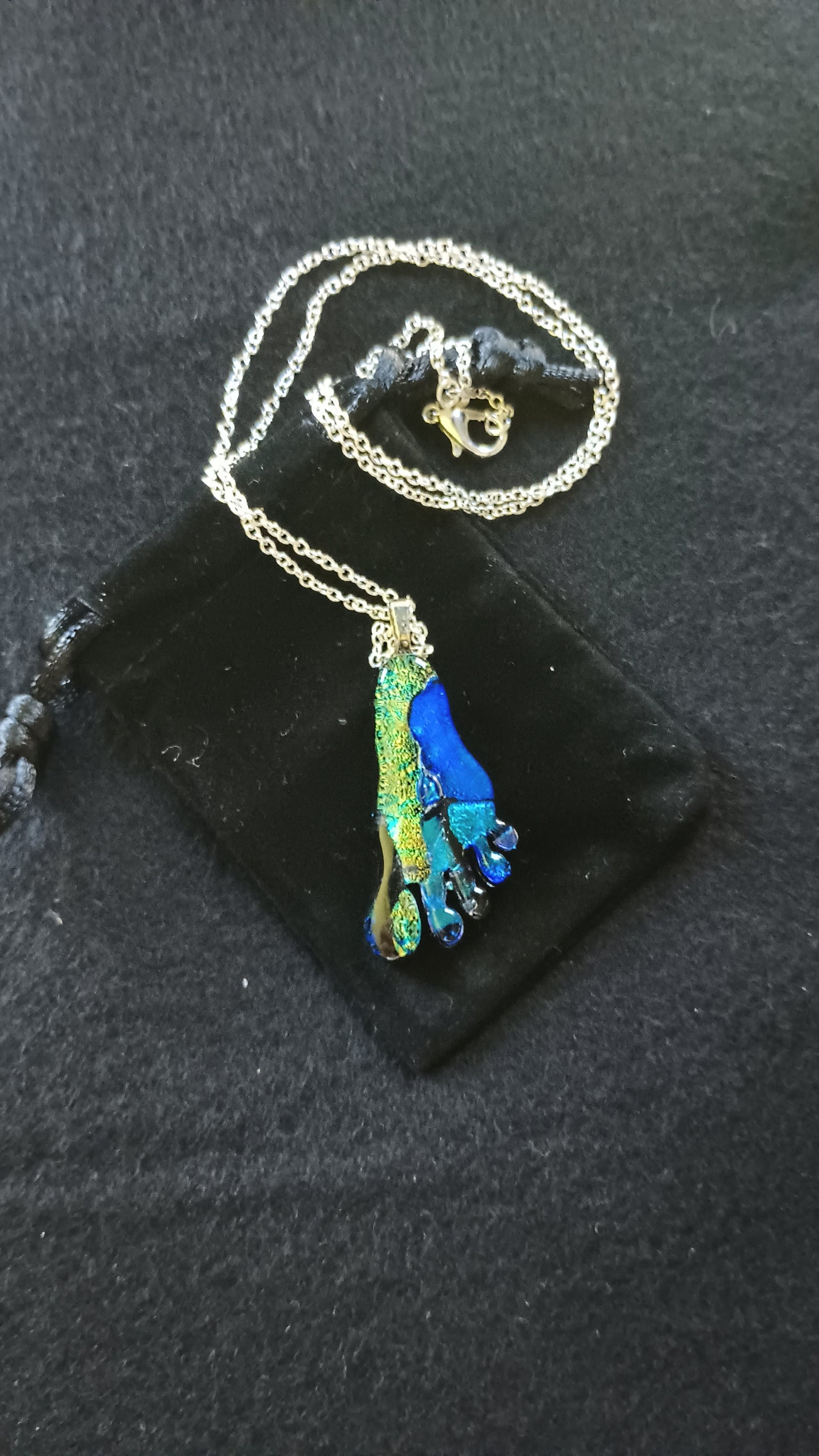 Dichroic Glass Foot Pendant