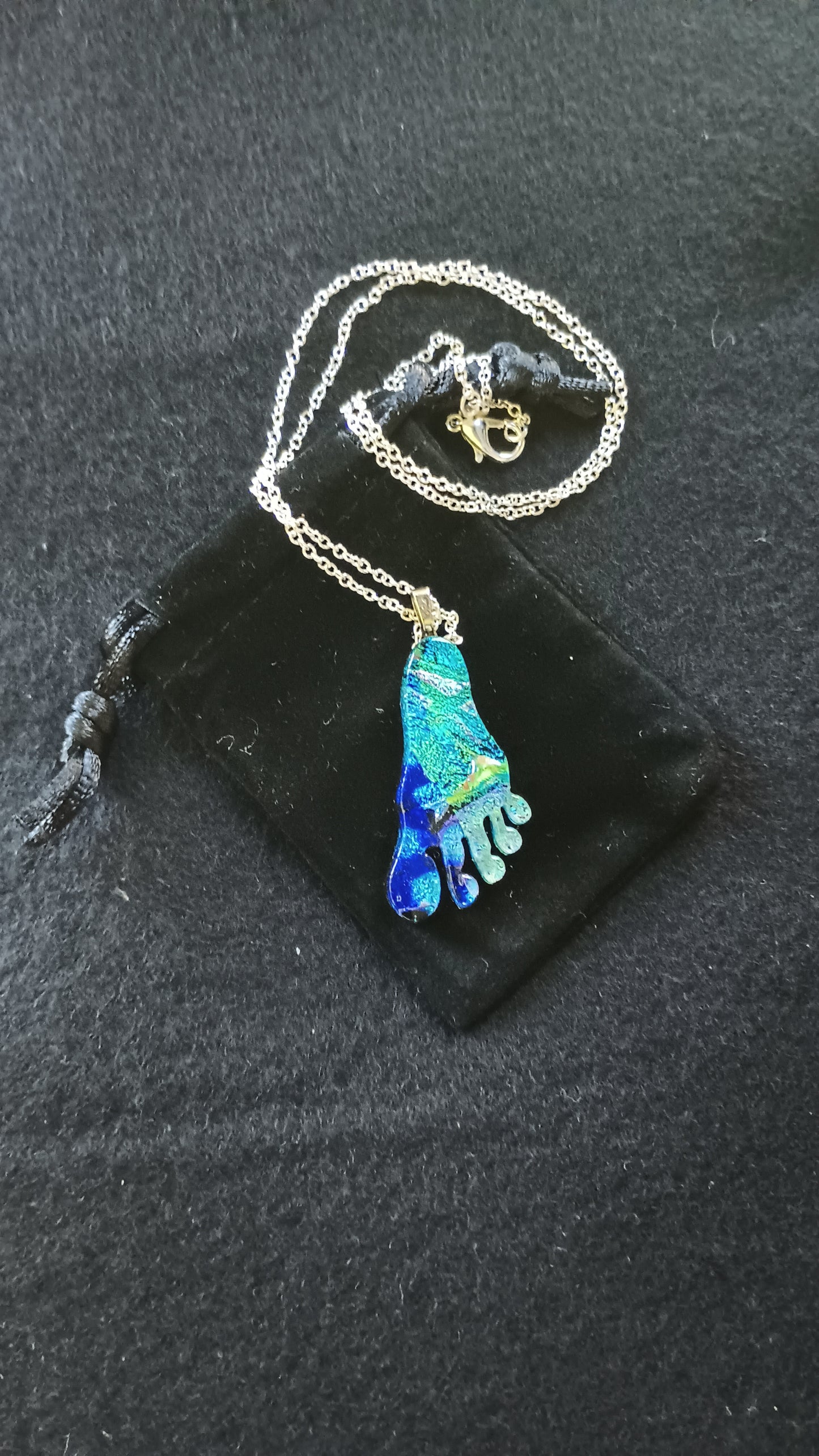 Dichroic Glass Foot Pendant