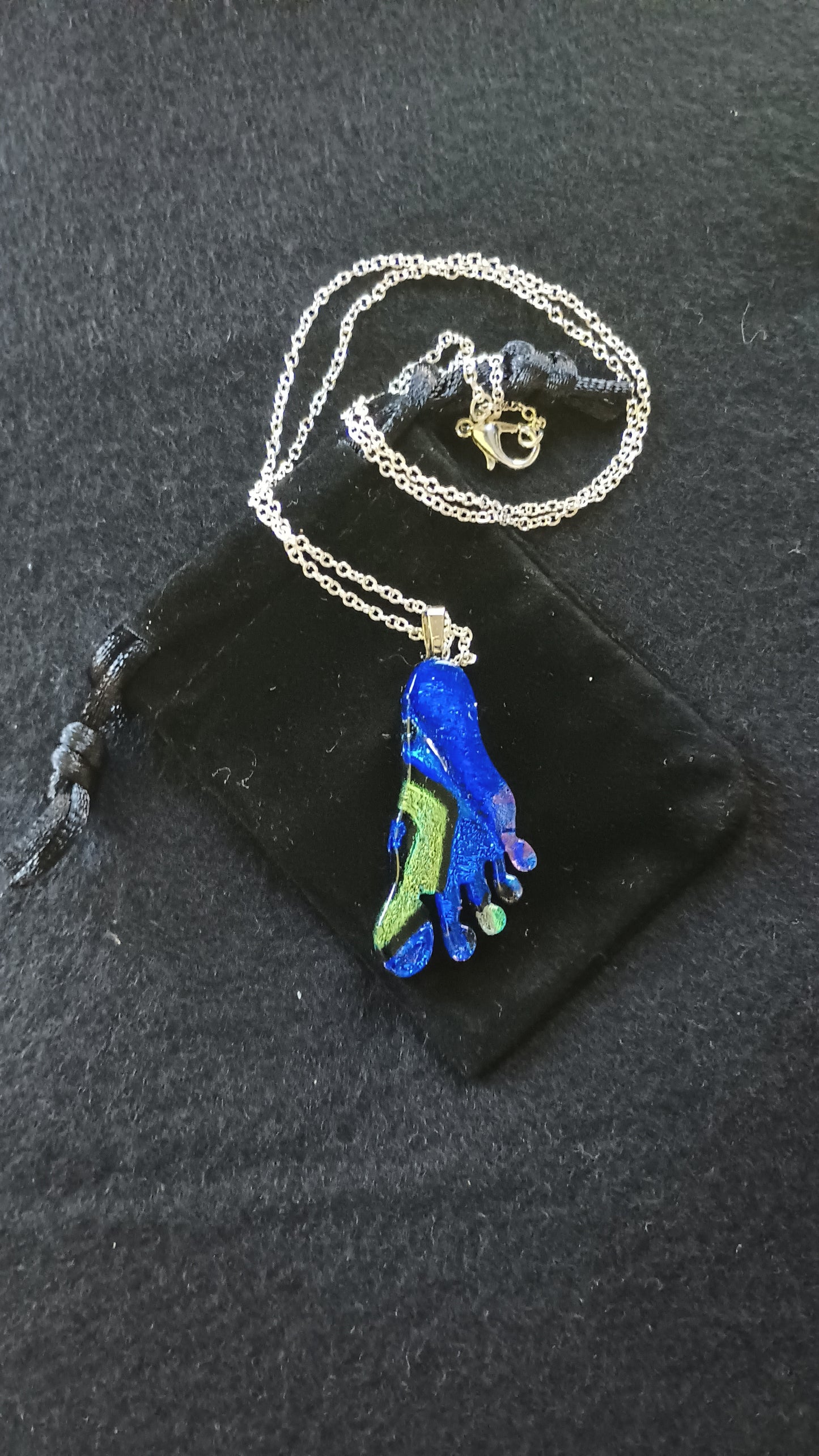 Dichroic Glass Foot Pendant