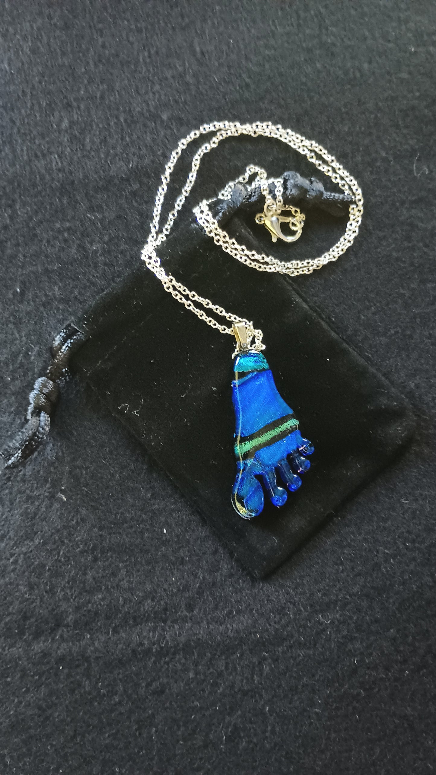 Dichroic Glass Foot Pendant