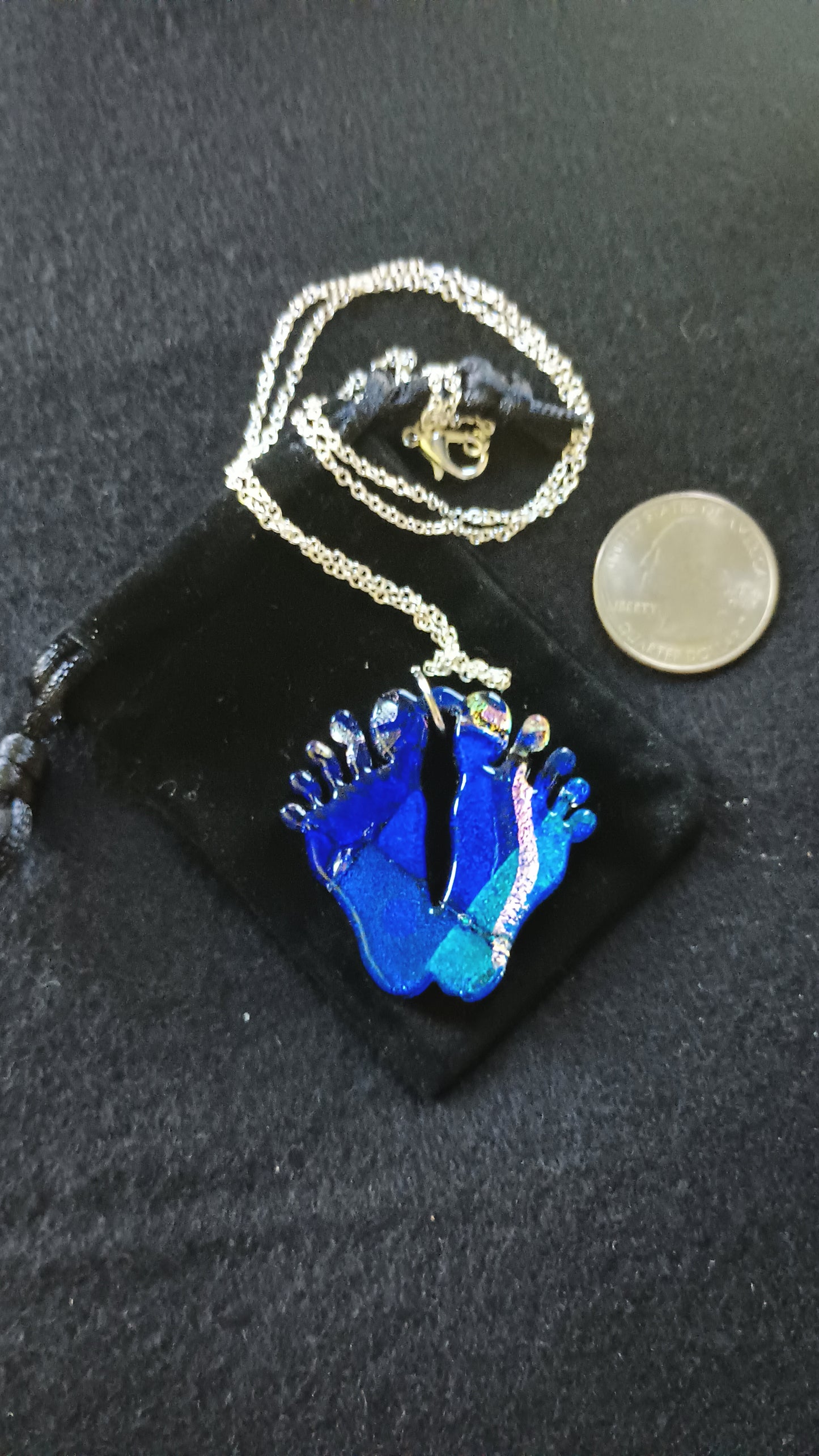Dichroic Glass Feet Pendant